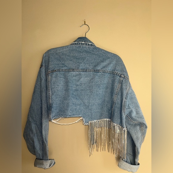 LF Brand cropped distressed denim jacket - Picture 3 of 4